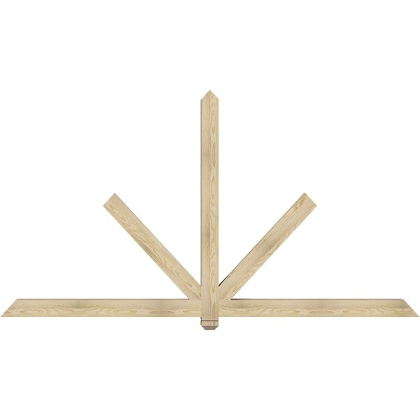 Ekena Millwork Kennewick Rough Sawn Timber Gable Bracket, Douglas Fir, 96"W x 52"H x 4"D x 4"F, 13/12 Pitch GBW096X52X0404KEN00RDF - main